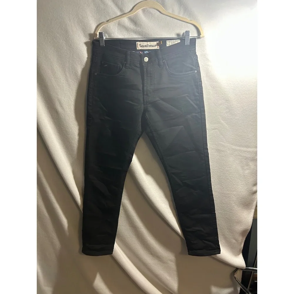 Tailor Vintage Canaan Slim Fit Mens Pants Black Comfort Stretch 30x30 Nautical